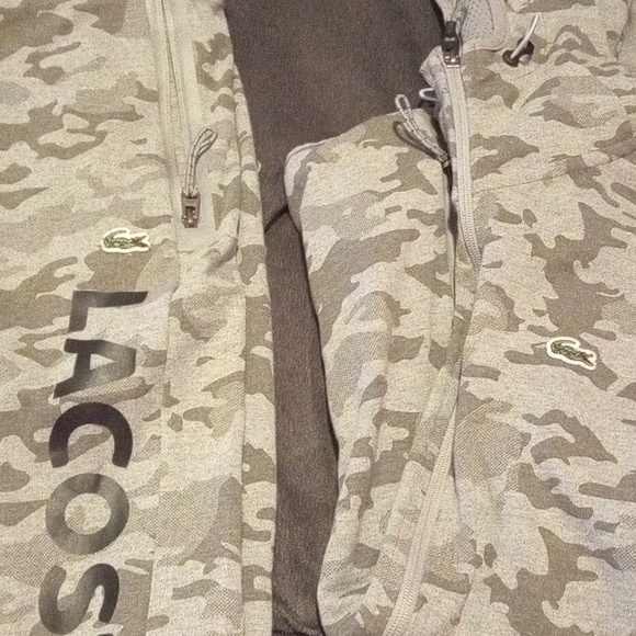 Men's Large Grey Army Camo Lacoste Sweat suit - Picture 2 of 13